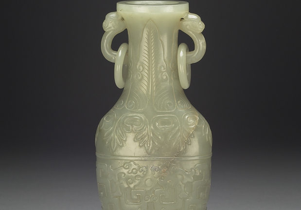 Jade vase with dragon design, Qing dynasty (1644-1911)-China Archive